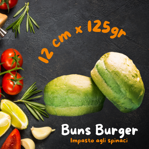 16pz | Panino Buns "d12" | impasto agli Spinaci